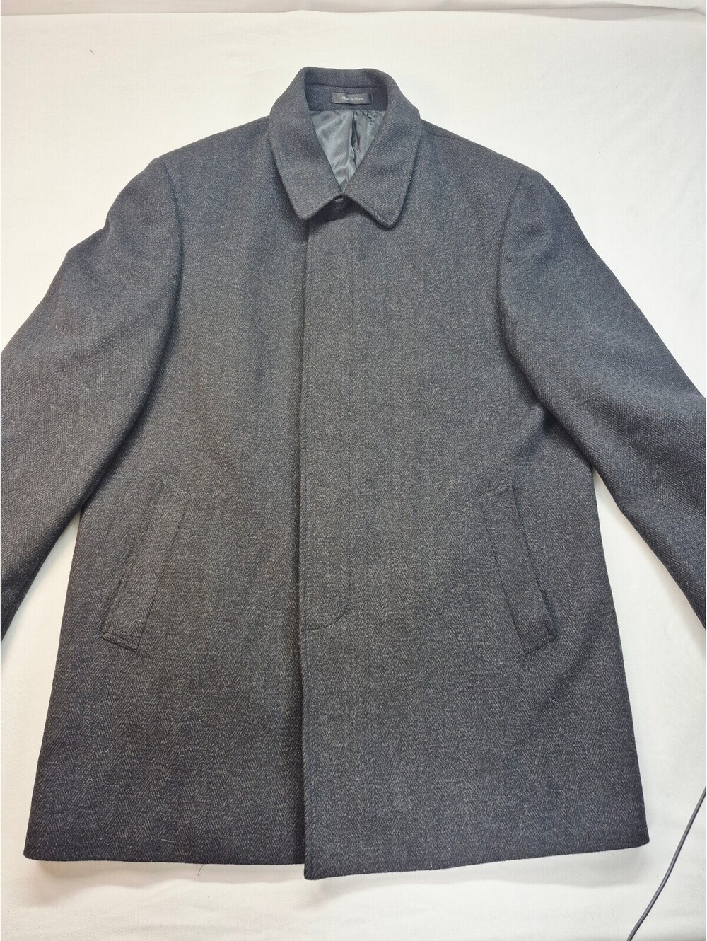 Vintage Chaps charcoal grey wool-blend Peacoat topcoat Men's 42/Large